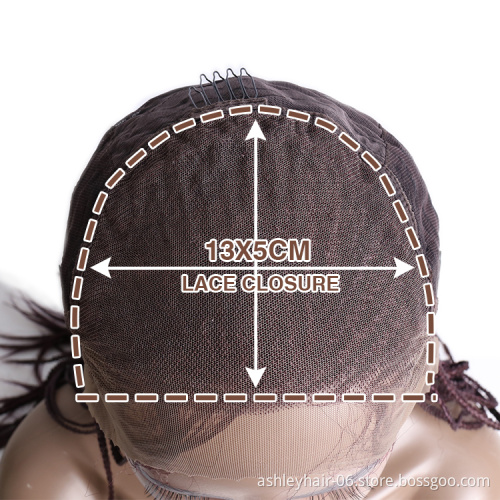 Julianna hair braided three-strand meches for dreadlocks faux locs braided wigs lace front custom logo box braided lace wigs